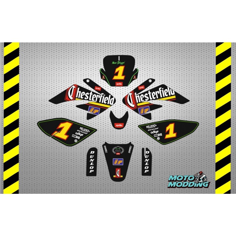 Kit pegatinas malcor racer crf 70 diseño Chesterfield