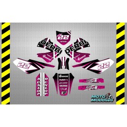 Kit adhesivos Derbi Senda Xtreme 2006 rosa con grietas