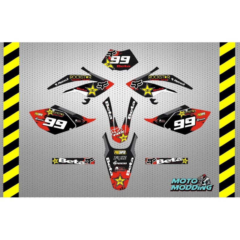 Kit de vinilos para Beta 50RR diseño Rockstar