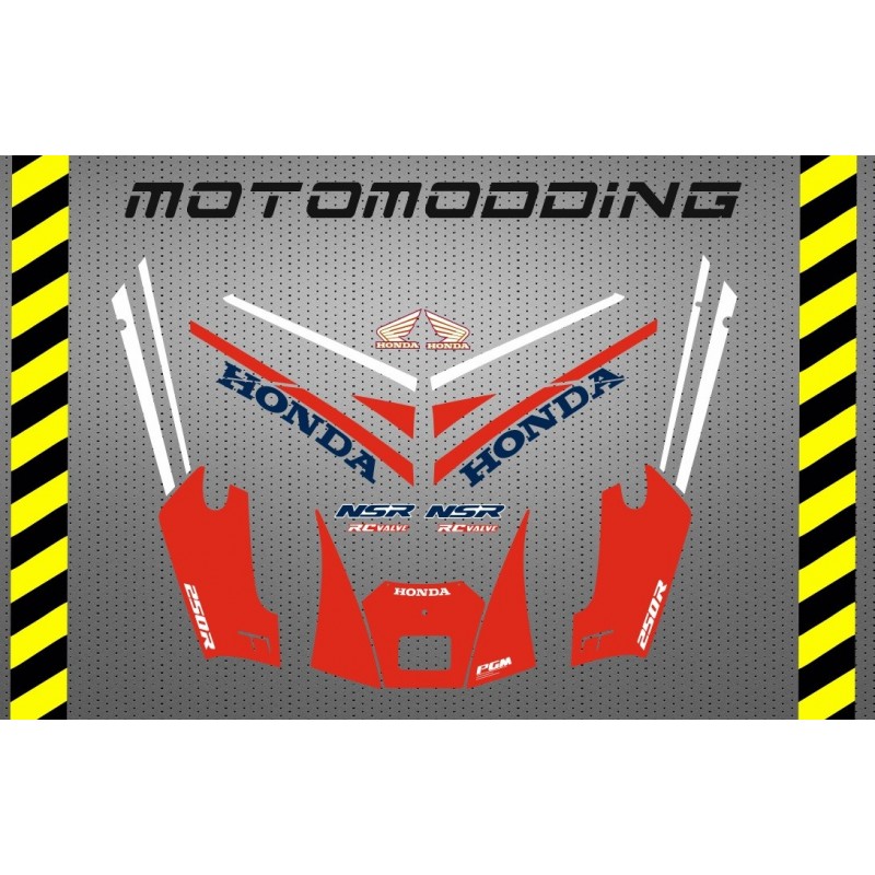 Adhesivos Honda NSR 250R mc18 diseño rojo