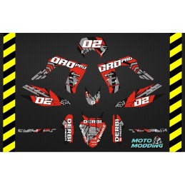 Kit adhesivos derbi drd pro diseño rojo y gris