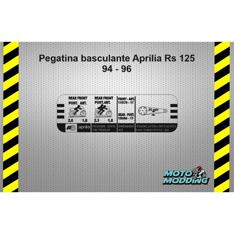 Pegatina basculante Aprilia RS125 94 - 96 - Motomodding
