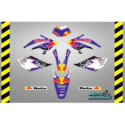 Kit de vinilos para Beta 50RR diseño Red bull azul