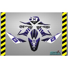 Kit de vinilos Derbi Drd Racing diseño grietas azul