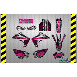 Kit pegatinas Rieju MRT 50 diseño ornamento rosa