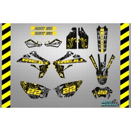 Kit pegatinas Rieju MRT 50 diseño ornamento amarillo