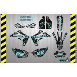 Kit pegatinas Rieju MRT 50 diseño ornamento turquesa