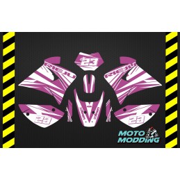 Kit de pegatinas Rieju RR diseño morado y blanco