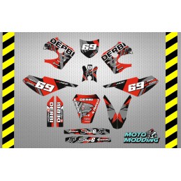 Kit adhesivos Derbi Senda R 2000 enduro rojo y gris