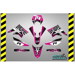 Kit adhesivos derbi senda xtreme diseño rosa y blanco