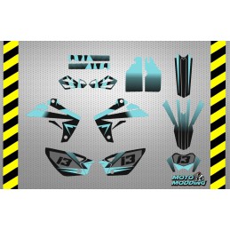 Kit pegatinas Rieju MRT 50 diseño negro y turquesa