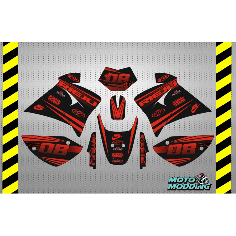 Kit de pegatinas Rieju RR diseño rojo y negro