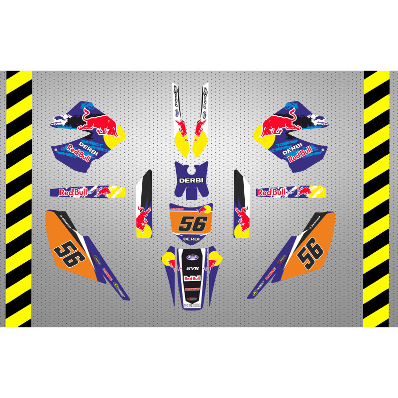 Kit adhesivos derbi senda xtreme 2.006 diseño red bull