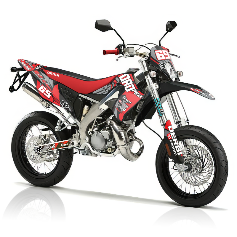 Kit adhesivos derbi drd pro diseño rojo y gris