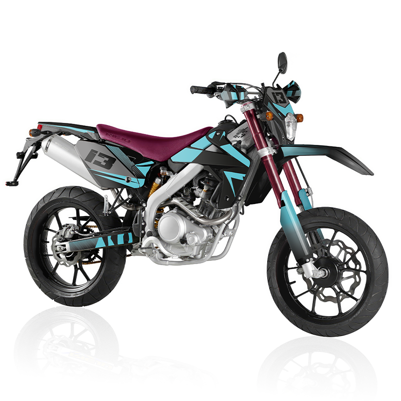 Kit pegatinas Rieju MRT 50 diseño negro y turquesa