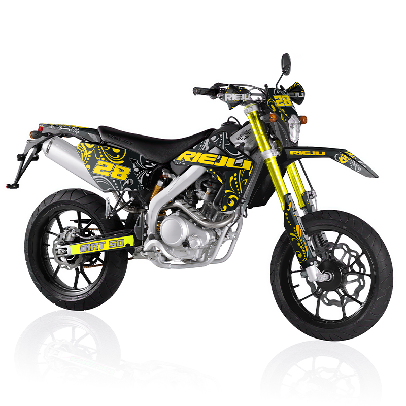 Kit pegatinas Rieju MRT 50 diseño ornamento amarillo