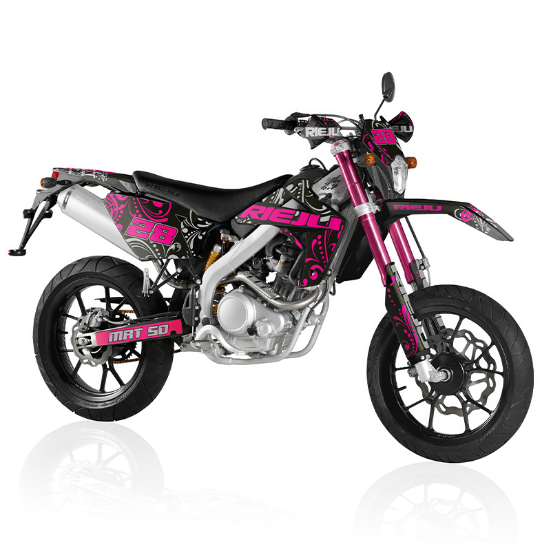 Kit pegatinas Rieju MRT 50 diseño ornamento rosa
