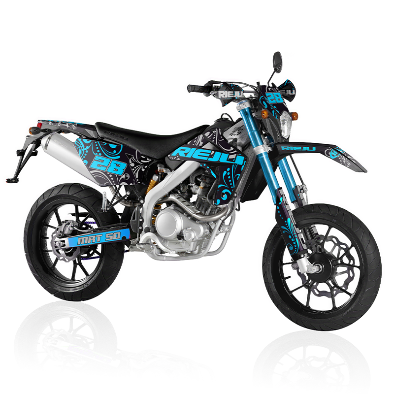 Kit pegatinas Rieju MRT 50 diseño ornamento turquesa