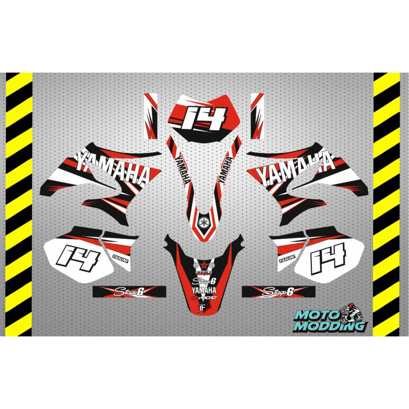 Pegatinas Yamaha dt50 enduro rojo y negro