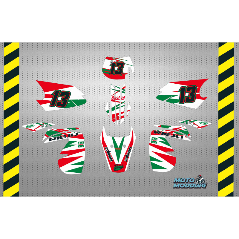 Kit de pegatinas Rieju MRX / SMX 2001-2004 diseño castrol