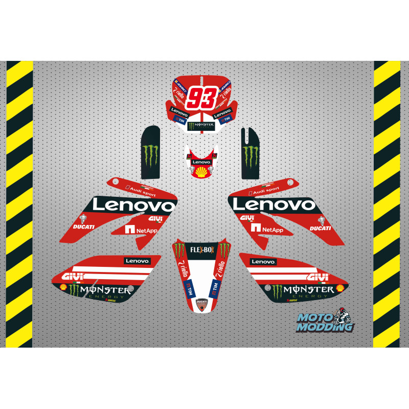 Kit Pegatinas crf70 réplica ducati 2026 Marc Márquez