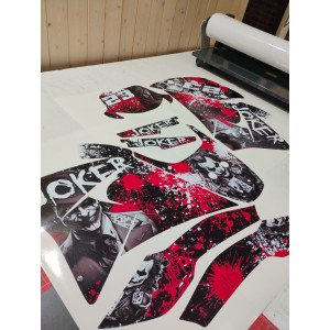 Kit pegatinas Rieju RR modelo 2000-2008 diseño Joker gris rojo