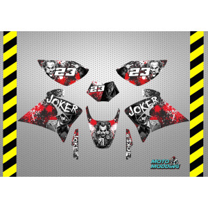 Kit pegatinas Rieju RR modelo 2000-2008 diseño Joker gris rojo