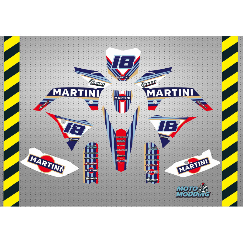 Kit pegatinas Malcor super racer diseño Martini