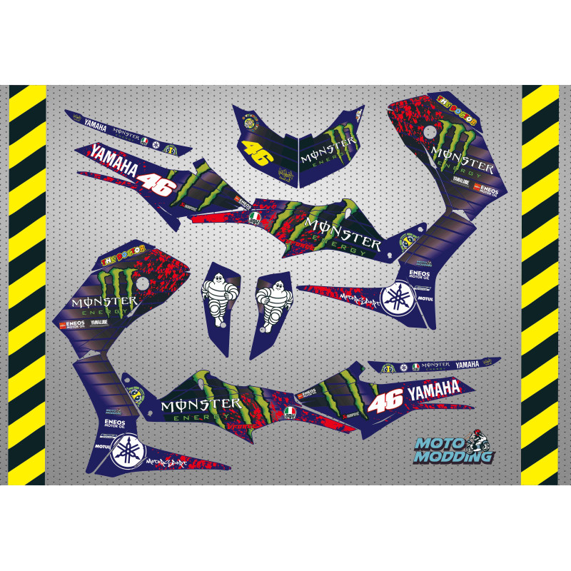 Kit pegatinas Yamaha XMAX 125/300 2023-2025 diseño monster VR46