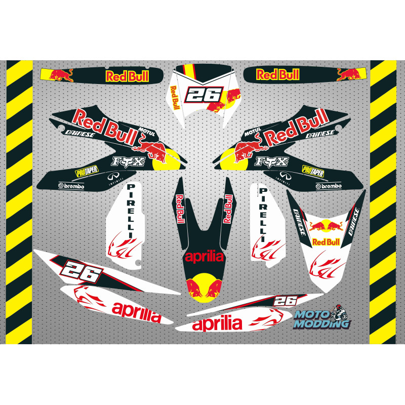 Pegatinas Aprilia sx rx 125 2018/2024 red bull negro