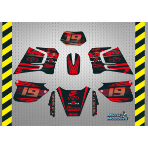 Kit pegatinas Rieju RR modelo 1994-2000 diseño rojo negro