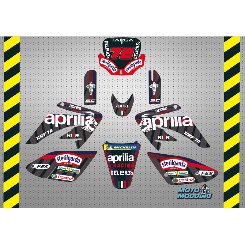 Kit pegatinas malcor racer réplica aprilia 2026 motogp CRF70