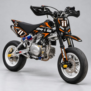 Kit pegatinas crf50 naranja y negro