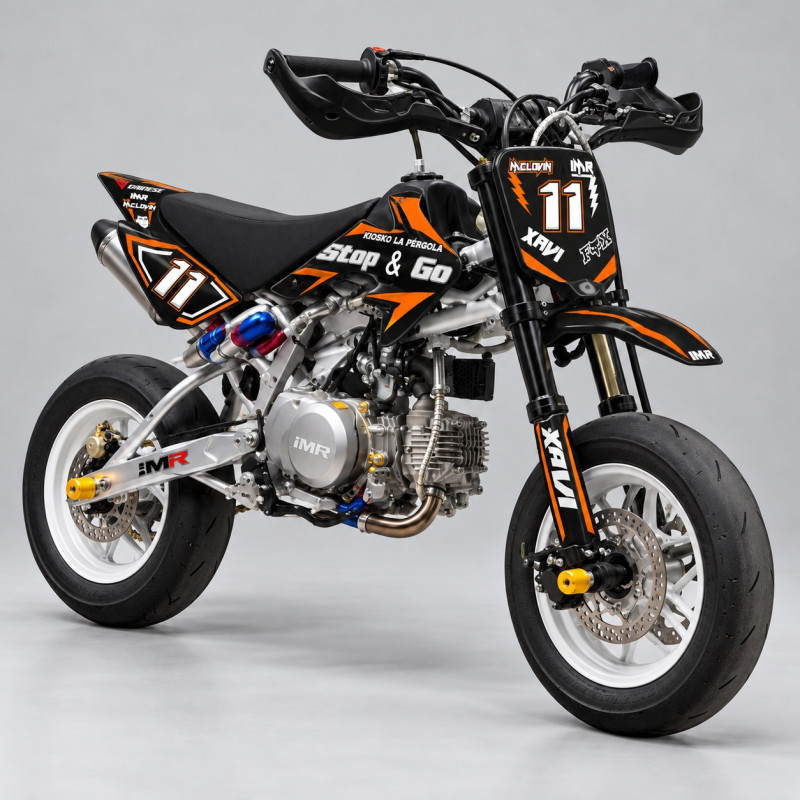 Kit pegatinas crf50 naranja y negro