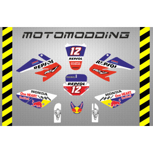 Kit pegatinas IMR Corse CRF50 HRC Repsol azul