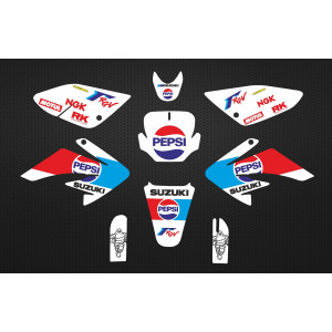 Kit pegatinas Malcor Racer CRF70 Suzuki Pepsi