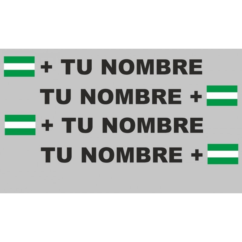 Pegatinas mas nombre para bicicletas ANDALUCIA