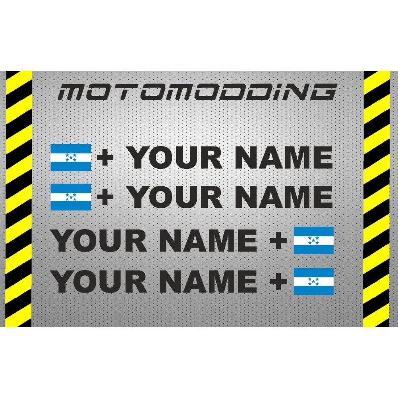 Pegatinas bandera Honduras y nombre personalizado