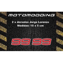 2 pegatinas 99 Jorge Lorenzo dorsales