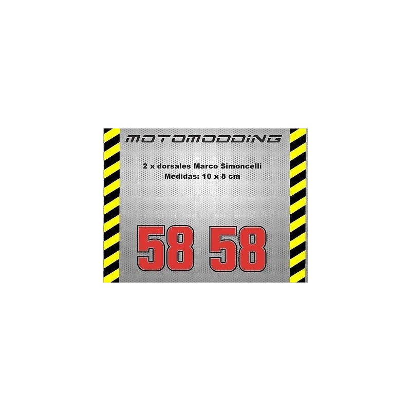 pegatinas 58 Marco Simoncelli dorsales