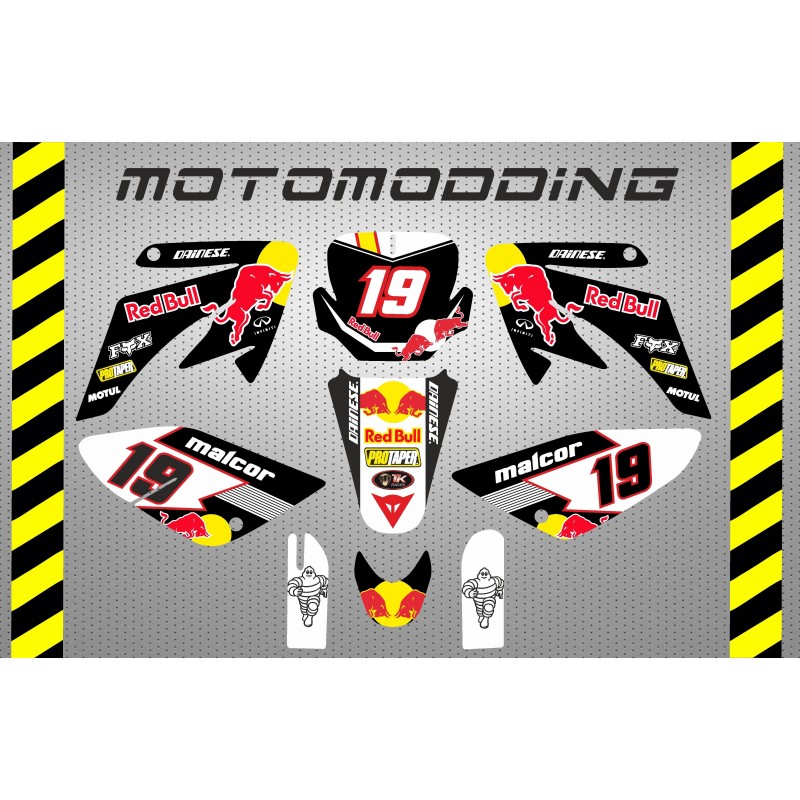 Kit pegatinas malcor racer red bull HONDA CRF70