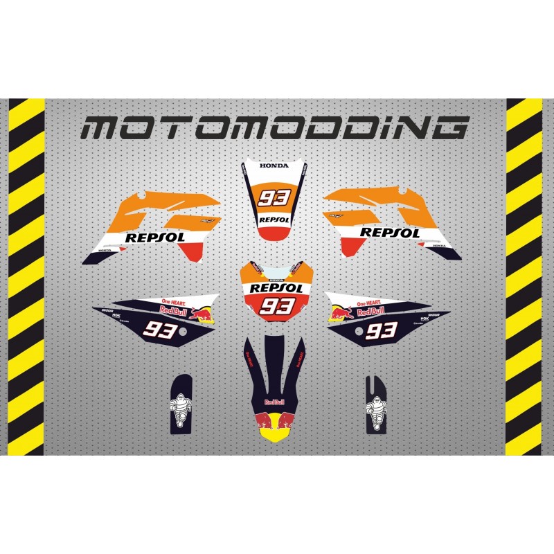 Kit pegatinas  IMR  SUPERCORSE 2018 réplica repsol Marc Marquez