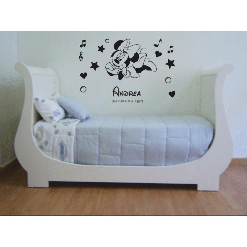 Vinilo decorativo Minnie Mouse  y nombre personalizado