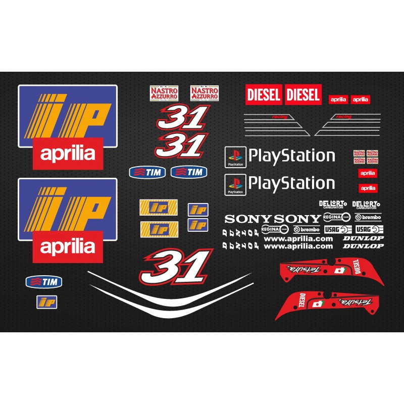 Adhesivos réplica Tetsuya Harada aprilia rs 125