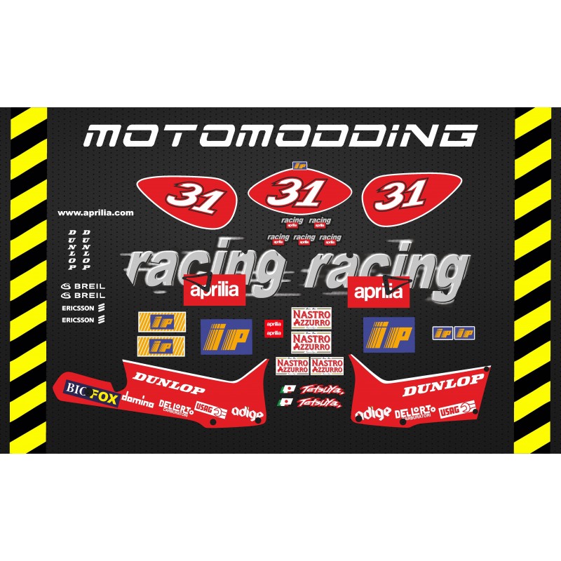 Pegatias aprilia rs 125 Tetsuya Harada réplica 1998